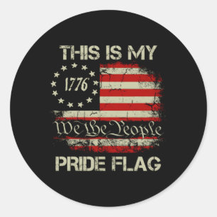 This Is My Pride Flag Usa American 4Th Of July Us Classic Round Sticker