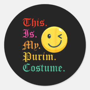 This is my purim costume funny jewish  classic round sticker