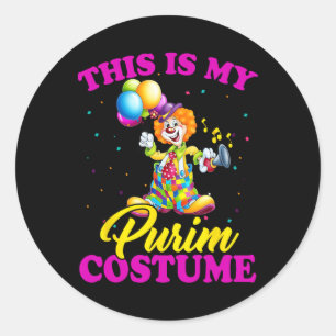 This Is My Purim Costume Jewish Purim Gift 1 Classic Round Sticker