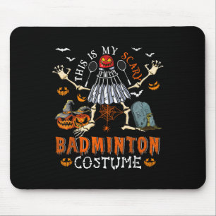 This Is My Scary Badminton Costume Halloween Skele Mouse Pad