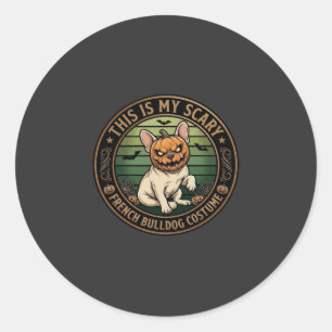 This Is My Scary French Bulldog Costume Halloween  Classic Round Sticker