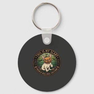 This Is My Scary French Bulldog Costume Halloween Key Ring