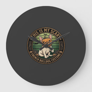 This Is My Scary French Bulldog Costume Halloween Large Clock