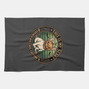 This Is My Scary French Bulldog Costume Halloween Tea Towel