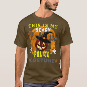 This Is My Scary Funny Police Costume Scary Pumpki T-Shirt