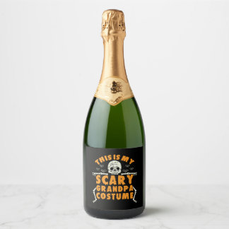 This Is My Scary Grandpa Costume  Sparkling Wine Label