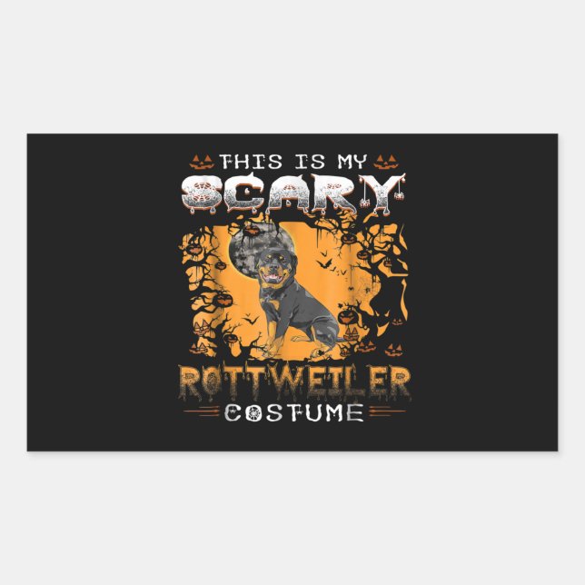 this is my scary rottweiler cospume rectangular sticker (Front)