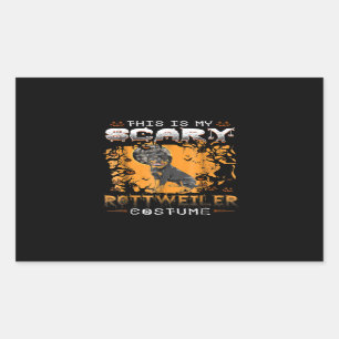 this is my scary rottweiler cospume rectangular sticker