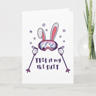 This is my Ski Suit Skiing Rabbit with ski poles Card