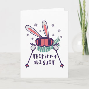 This is my Ski Suit Skiing Rabbit with ski poles Card