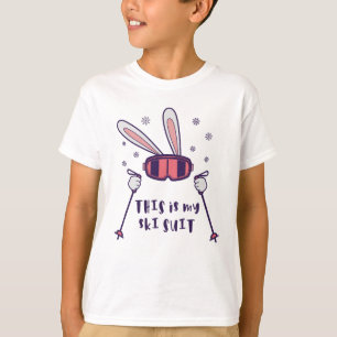 This is my Ski Suit Skiing Rabbit with ski poles T-Shirt