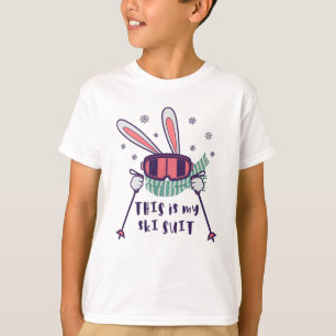 This is my Ski Suit Skiing Rabbit with ski poles T-Shirt