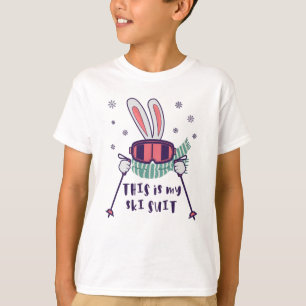 This is my Ski Suit Skiing Rabbit with ski poles T-Shirt