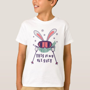 This is my Ski Suit Skiing Rabbit with ski poles T-Shirt