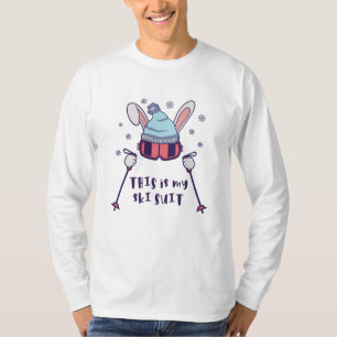 This is my Ski Suit Skiing Rabbit with ski poles T-Shirt