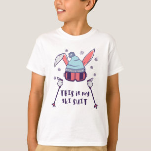This is my Ski Suit Skiing Rabbit with ski poles T-Shirt