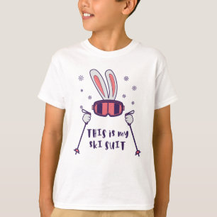 This is my Ski Suit Skiing Rabbit with ski poles T-Shirt