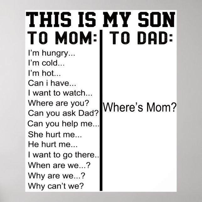 This Is My Son Funny Quotes From Son To Mum Poster (Front)