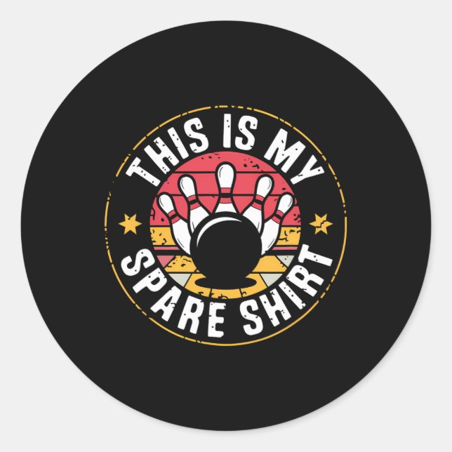 This Is My Spare Bowling - Funny Bowler Team For M Classic Round Sticker (Front)