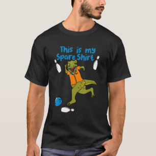 This is My Spare Shirt Funny Bowling Dinosaur Bowl