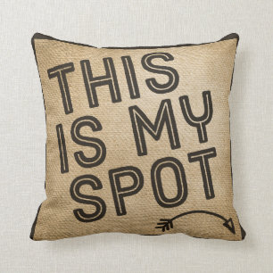 This is my Spot Burlap Cushion