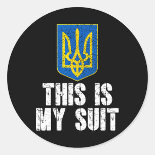 This Is My Suit Support Ukraine Trident Ukrainian Classic Round Sticker