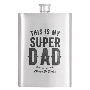 This is My Super Dad Personalised Father's day Hip Flask