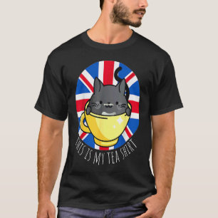 This is My Tea Tuxedo Cat British Flag T-Shirt