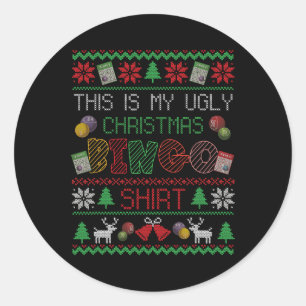 This Is My Ugly Christmas Bingo Gambling Xmas Game Classic Round Sticker