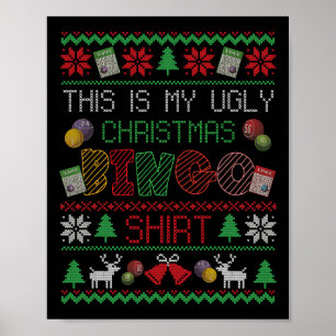This Is My Ugly Christmas Bingo Gambling Xmas Game Poster