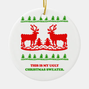This is my ugly Christmas Sweater Ceramic Tree Decoration
