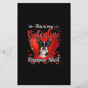 This Is My Valentine Pajama Shirt Boston Terrier Stationery