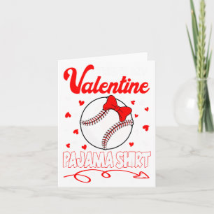 This Is My Valentines Baseball Pajama For Kids Boy Card