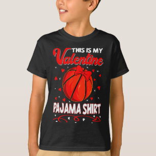 This Is My Valentines Basketball Pajama For Kids B T-Shirt