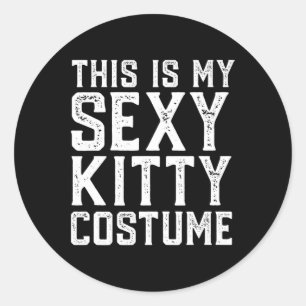 This Is My Y Kitty Costume Fun Easy Halloween Cat Classic Round Sticker