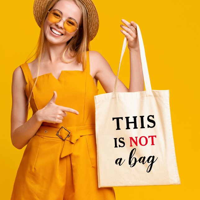 This Is Not A Bag Funny Quote Black Red (This is Not Funny Sarcastic Quote Modern Typograph Tote Bag)