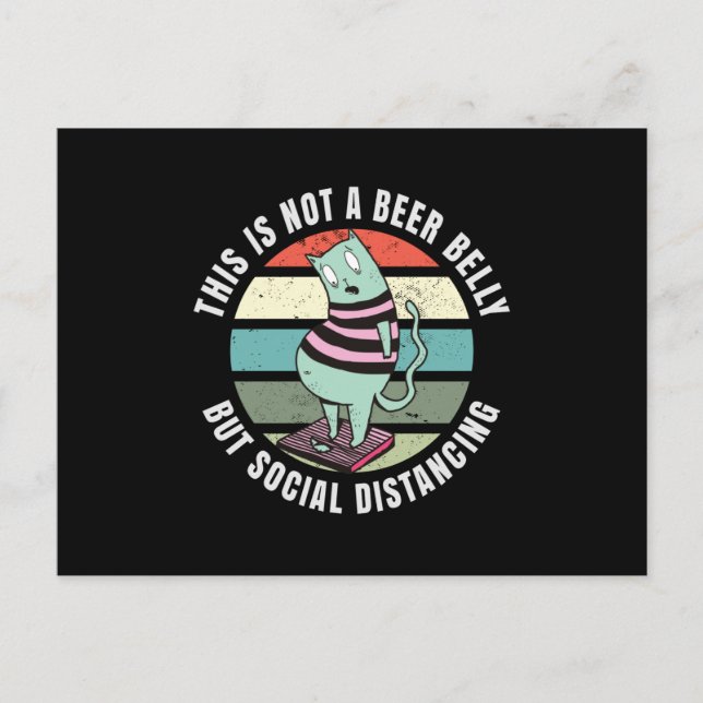 This is not a beer belly but social distancing postcard (Front)