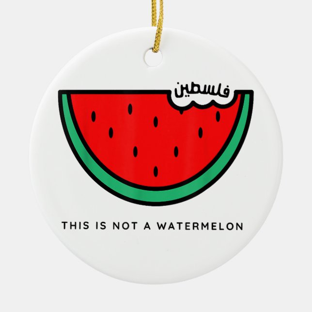 'This Is Not a Watermelon' Palestine Collection Ceramic Tree Decoration (Front)