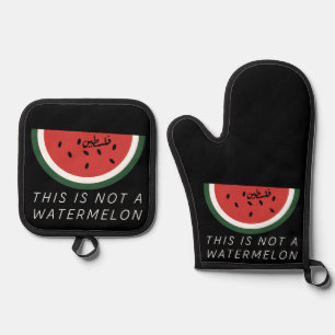 This is Not a Watermelon - Palestine watermelon Oven Mitt & Pot Holder Set