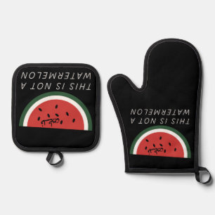 This is Not a Watermelon - Palestine watermelon Oven Mitt & Pot Holder Set