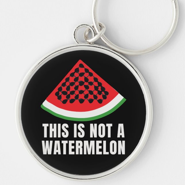This is Not a Watermelon - Palestinian keffiyeh Key Ring (Front)