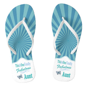 This Is One Totally Fabulous Aunt Blue Butterfly Jandals