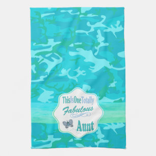 This Is One Totally Fabulous Aunt Blue Butterfly Tea Towel