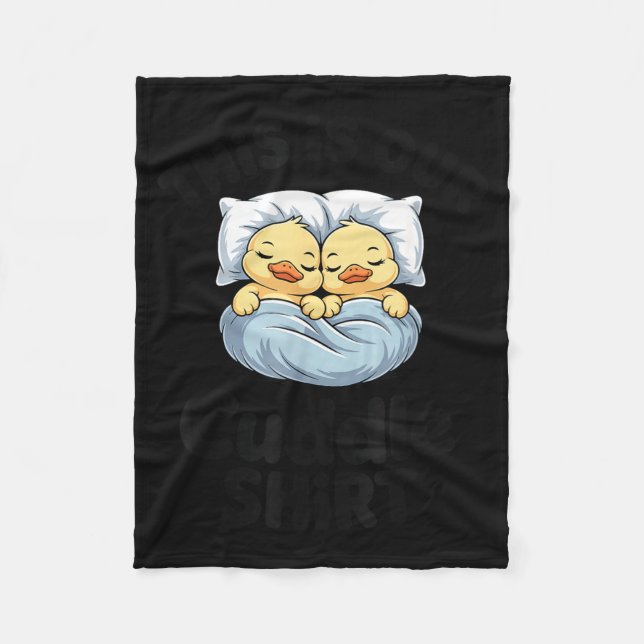 This Is Our Cuddle Shirt Cute Romantic Duck Couple Fleece Blanket (Front)