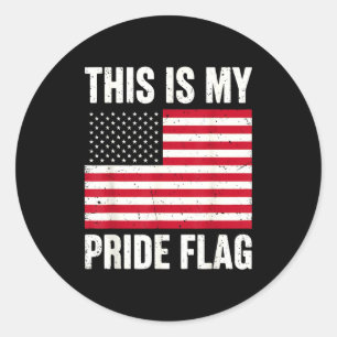 This is pride flag usa american 4th of july classic round sticker