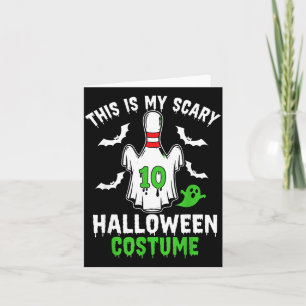 This Is Scary Halloween Costume Bowling Pin Ghost Card