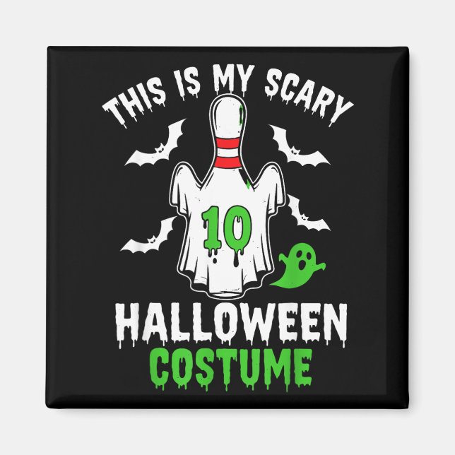 This Is Scary Halloween Costume Bowling Pin Ghost Magnet (Front)