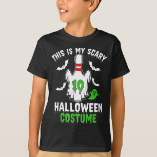 This Is Scary Halloween Costume Bowling Pin Ghost T-Shirt