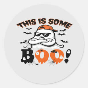 This Is Some Boo Halloween Funny Ghost Classic Round Sticker