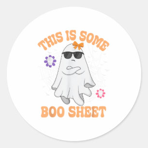 This Is Some Boo Sheet Angry Ghost Halloween Men W Classic Round Sticker